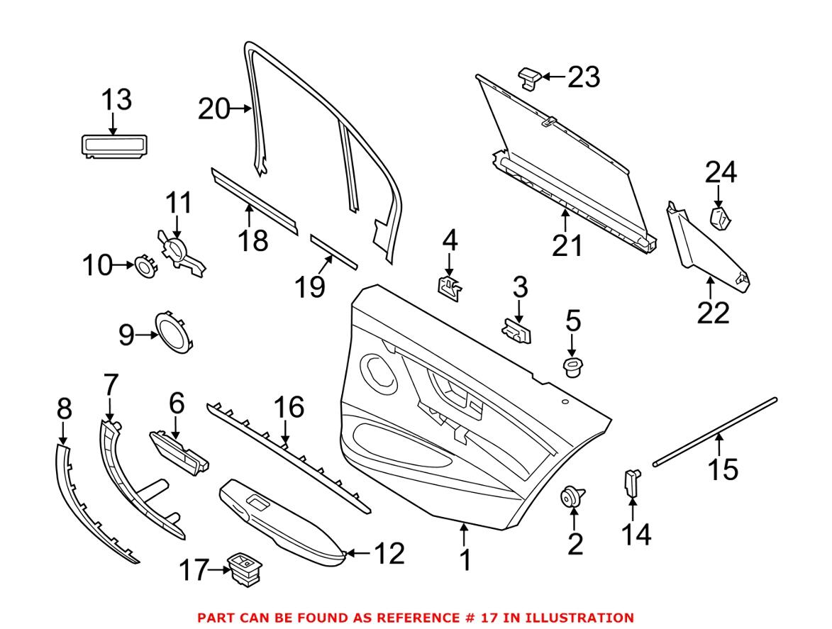 BMW Door Window Switch - Rear 61319241648